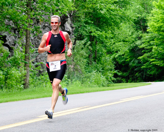 First finisher, Jamie Stevenson, Mike Collingwood Triathlon