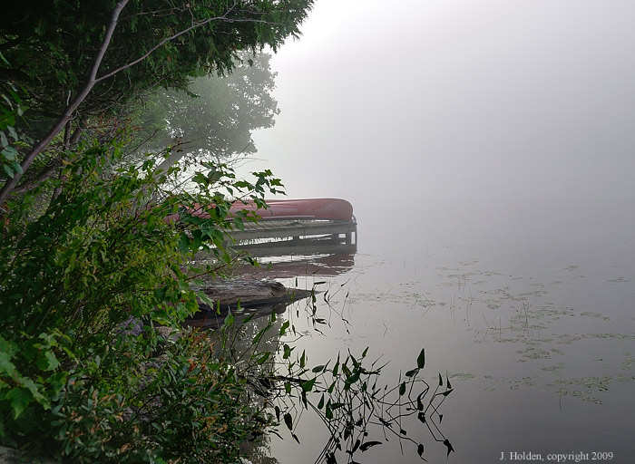 Thick morning fog, Lac Champagneur
