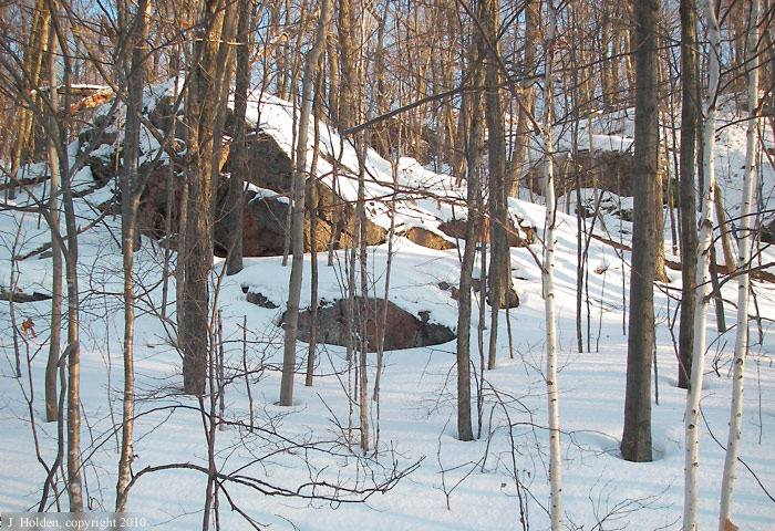 Rocks and snow, Ridge Road somewhere