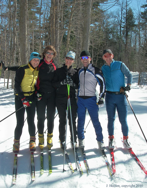 Five Happy Skiers